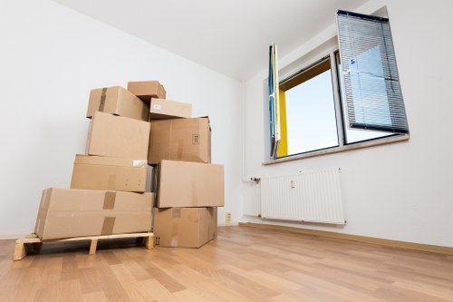 Van and mover assisting with a flat or office move in Brompton