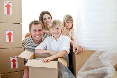 Removalists unloading furniture at a Brompton property